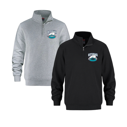 CORA Quarter Zip | CX2 Flux - Embroidered Left Chest Bear