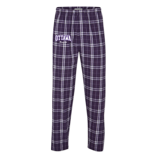 CORA BOXERCRAFT PYJAMA PANTS WITH "OTTAWA RINGETTE" LOGO (WHITE ON PURPLE)
