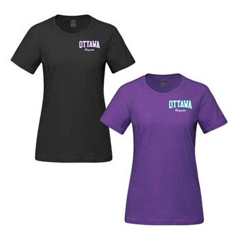 CORA PARKOUR COTTON TSHIRT WITH LEFT CHEST "OTTAWA RINGETTE" LOGO LADIES