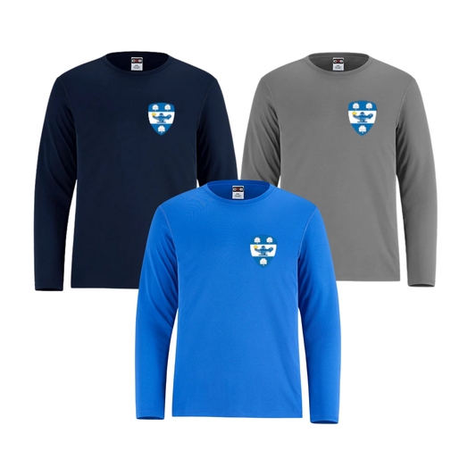 LISGAR LONG SLEEVE DRYFIT WITH LEFT CHEST HEAT PRESS LOGO SHORE