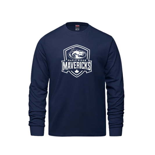 Maple Ridge Cotton Long Sleeve | CX2 Breeze — Full Front Heat Press Logo