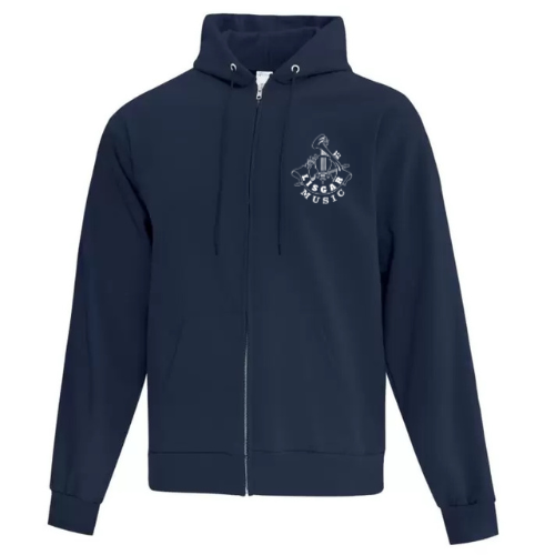 LISGAR COLLEGIATE INSTITUTE FULL ZIP HOODIE WITH EMBROIDERED LEFT CHEST MUSIC LOGO
