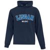 LISGAR COLLEGIATE INSTITUTE VAULT HOODIE WITH FULL FRONT MUSIC APPLIQUE
