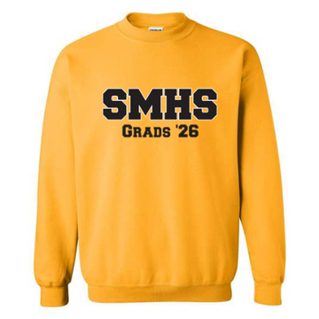 ST MATTHEWS SECONDARY SCHOOL GILDAN COTTON CREW SWEATSHIRT WITH SMHS GRADS '26 TWILL ON FRONT