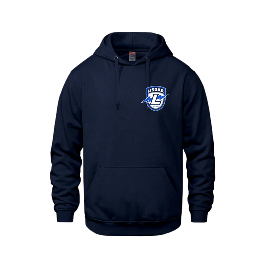 LISGAR COTTON HOODIE WITH LEFT CHEST HEAT PRESS LIGHTNING LOGO VAULT