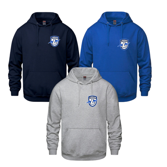 LISGAR COTTON HOODIE WITH LEFT CHEST HEAT PRESS LIGHTNING LOGO VAULT