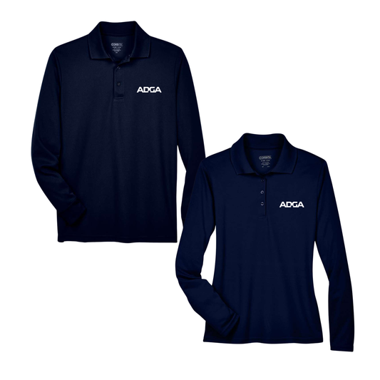 ADGA Long Sleeve Polo | S&S Pinnacle Core365 — Embroidered logo