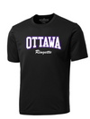 CORA PARKOUR COTTON SHORT SLEEVE SHIRT WITH HEAT PRESSED FULL FRONT OTTAWA LOGO