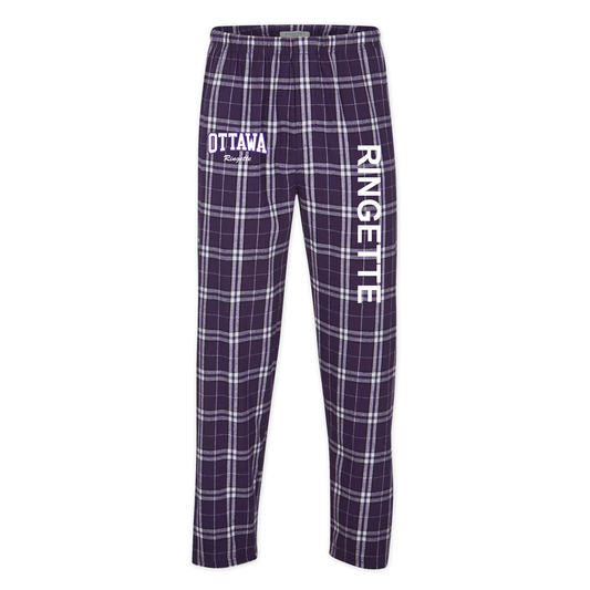 CORA BOXERCRAFT PYJAMA PANTS WITH "OTTAWA RINGETTE" LOGO (WHITE ON PURPLE)