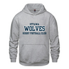 OTTAWA WOLVES RUGBY CHAMPION COTTON HOODIE ADULT WITH EMBROIDERED FULL FRONT TWILL APPLIQUE