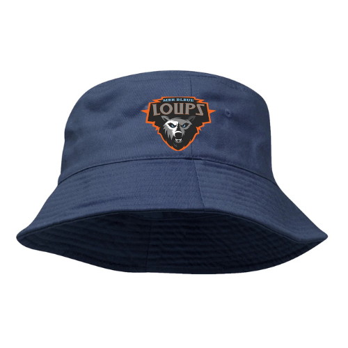 MER BLEUE LOUPS BUCKET HAT WITH EMBROIDERED LOGO