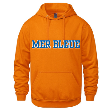 MER BLEUE LOUPS CHAMPION COTTON HOODIE WITH FULL FRONT APPLIQUE