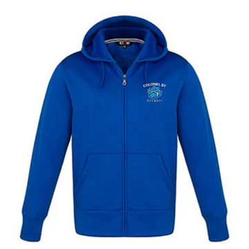 COLONEL BY CYPRESS CREEK MEN'S FULL ZIP POLYESTER HOODIE WITH EMBROIDERED LEFT CHEST LOGO