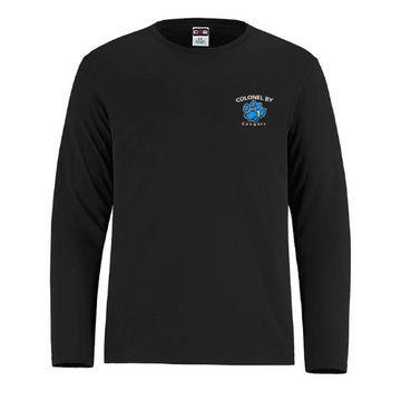 COLONEL BY COTTON LONG SLEEVE TSHIRT WITH LEFT CHEST HEAT PRESS PRINT