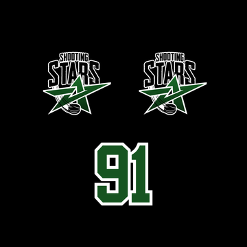 SHOOTING STARS HELMET STICKER INCLUDES 2 LOGOS AND 1 NUMBER