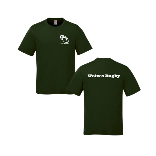 Wolves Rugby Cotton T-Shirt | CX2 Parkour - Left Chest Heat Press & Wolves Rugby on the Back
