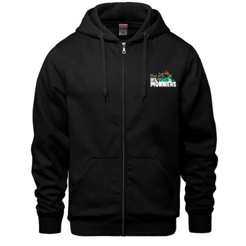 DES PIONNIERS SURFER FULL ZIP HOODIE WITH EMBROIDERED LEFT CHEST LOGO