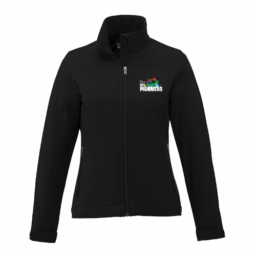 DES PIONNIERS CX2 SOFTSHELL LADIES JACKET WITH EMBROIDERED LEFT CHEST LOGO