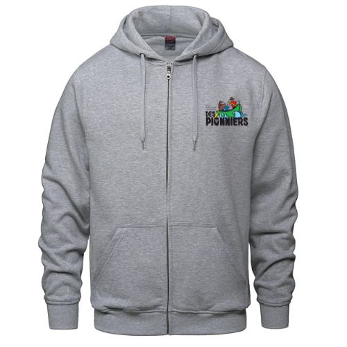 DES PIONNIERS SURFER FULL ZIP HOODIE WITH EMBROIDERED LEFT CHEST LOGO