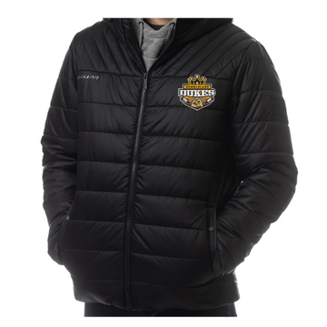 CUMBERLAND DUKES BAUER HOODED PUFFER JACKET WITH EMBROIDERED LEFT CHEST LOGO