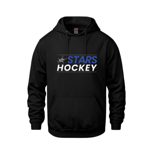 EO STARS HOODIE WITH HEAT PRESS TWILL APPLIQUE EMBROIDERY VAULT