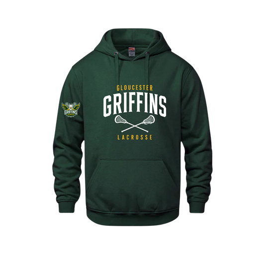 Griffins Hoodie | CX2 Vault - Full Front Lacrosse Sticks Heat Press & Logo on Sleeve