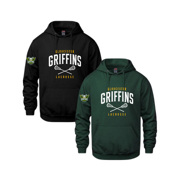 Griffins Hoodie | CX2 Vault - Full Front Lacrosse Sticks Heat Press & Logo on Sleeve