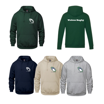Wolves Rugby Hoodie | CX2 Vault - Left Chest Heat Press & Wolves Rugby on the Back