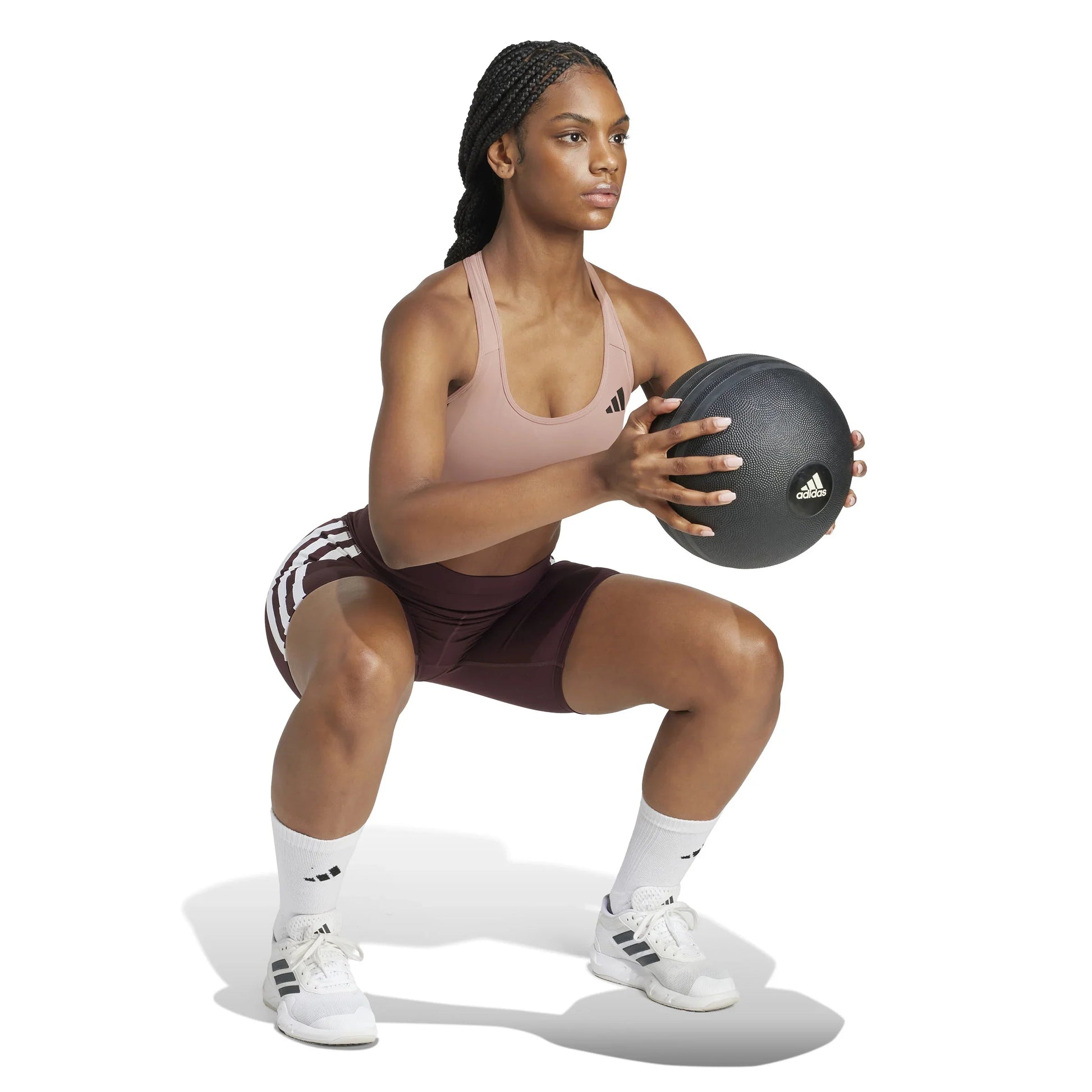 Adidas Powerreact Train Medium-Support 3-Stripes Bra - Women - Sports Excellence