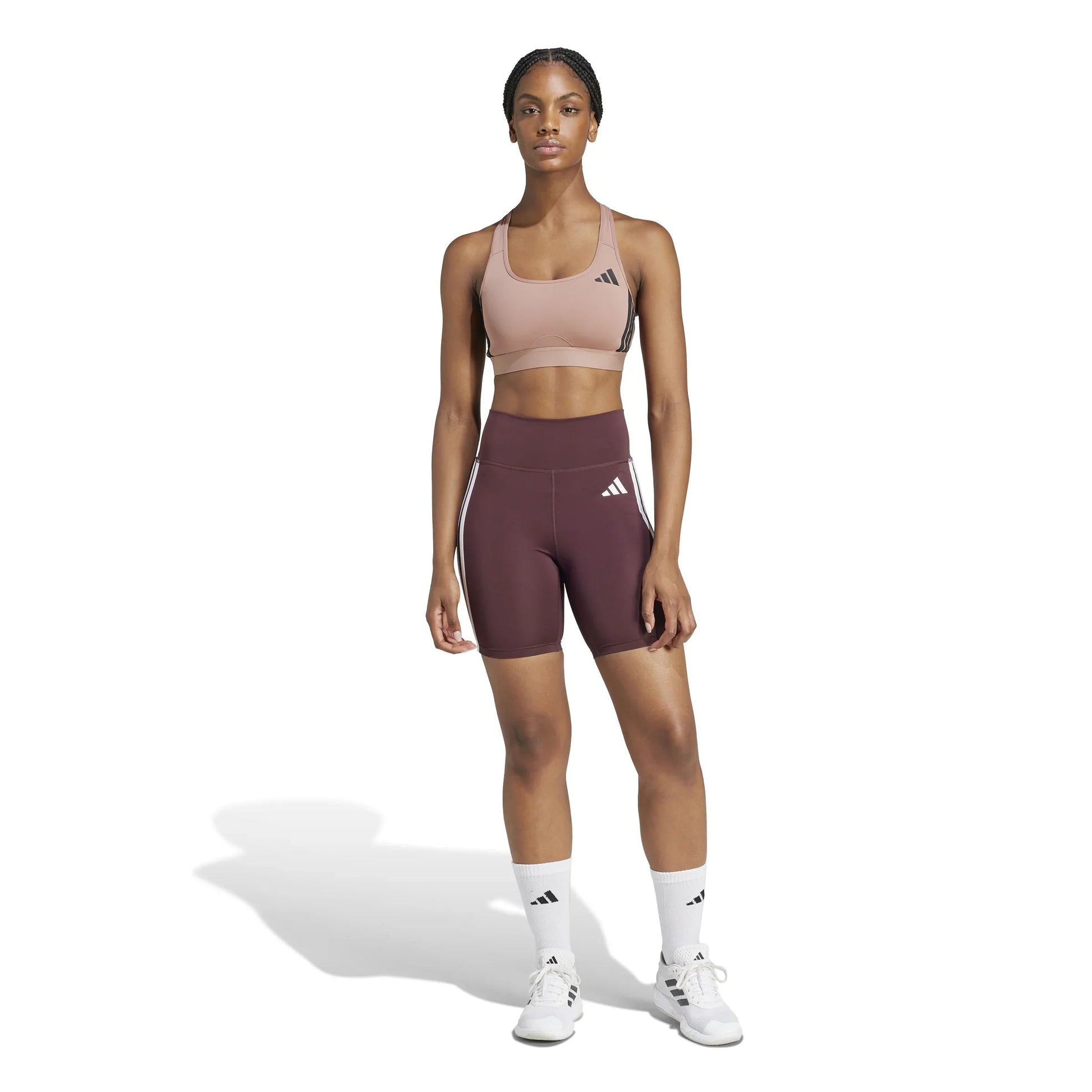 Adidas Powerreact Train Medium-Support 3-Stripes Bra - Women - Sports Excellence
