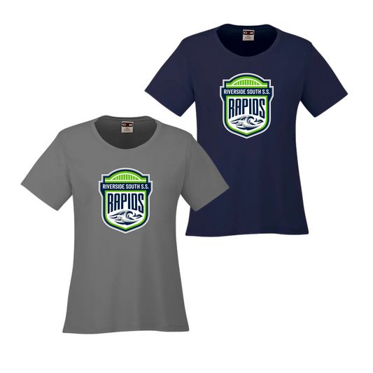RIVERSIDE SOUTH COAST WOMEN'S AND MEN'S SHORT SLEEVE SHIRT WITH FULL FRONT LOGO