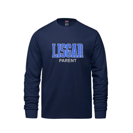 LISGAR COLLEGIATE INSTITUTE BREEZE COTTON LONG SLEEVE WITH FULL FRONT HEAT PRESSED "PARENT"