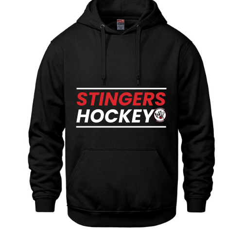 BLACKBURN STINGERS VAULT HOODIE WITH HEAT PRESS LOGO ADULT AND YOUTH