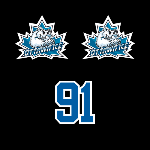 OTTAWA ICE  HELMET STICKER CONTAINS 2 LOGOS AND 1 NUMBER