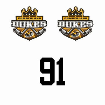CUMBERLAND DUKES HELMET STICKER CONTAINS 2 LOGOS AND 1 NUMBER
