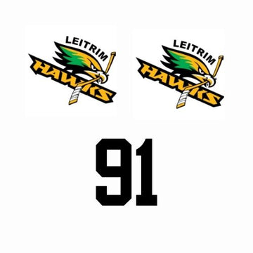 LEITRIM HAWKS HELMET STICKER CONTAINS 2 LOGOS AND 1 NUMBER