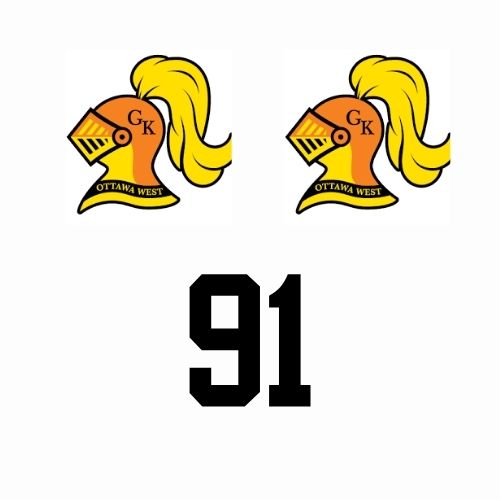 GOLDEN KNIGHTS HELMET STICKER CONTAINS 2 LOGOS AND 1 NUMBER