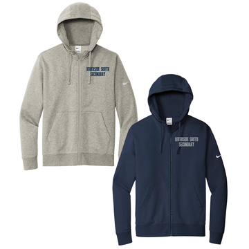 RIVERSIDE SOUTH NIKE ZIP UP HOODIE WITH LEFT CHEST EMBROIDERED "RIVERSIDE SOUTH SECONDARY"