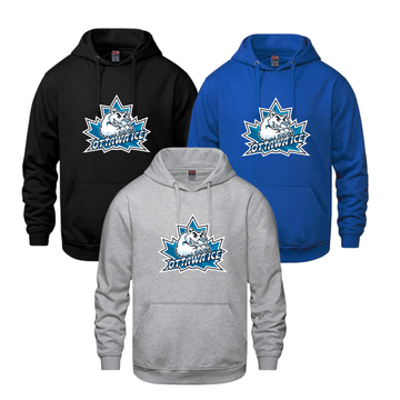 OTTAWA ICE HOODIE WITH FULL FRONT HEAT PRESS LOGO