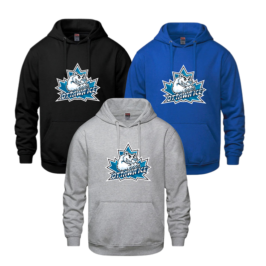 OTTAWA ICE HOODIE WITH FULL FRONT HEAT PRESS LOGO