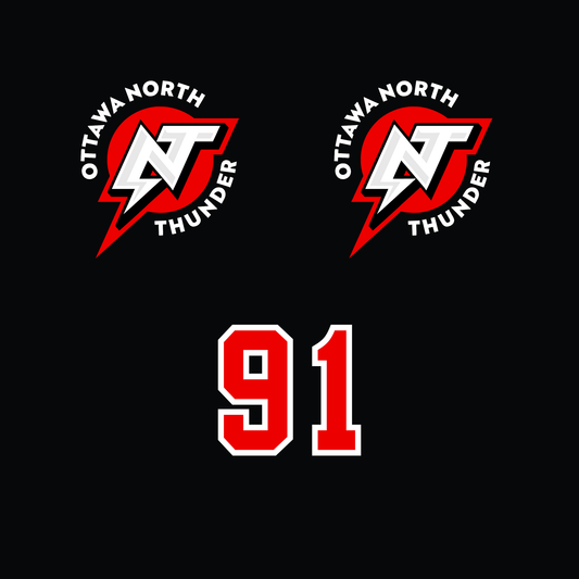 OTTAWA NORTH HELMET STICKER KIT WITH 2 LOGOS AND 1 NUMBER