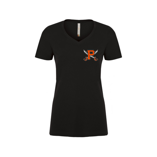 Pirates Women's V-Neck T-Shirt | ATC 8001L - Left Chest Heat Press