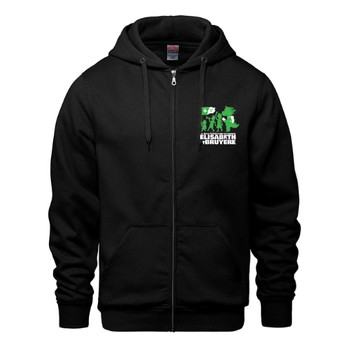 ÉCOLE ÉLÉMENTAIRE CATHOLIQUE ÉLISABETH-BRUYÈRE FULL ZIP COTTON HOODIE WITH 3-COLOUR LOGO PRINTED ON LEFT CHEST