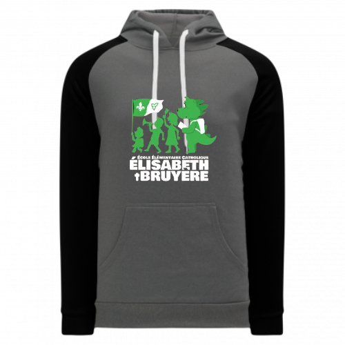 ÉCOLE ÉLÉMENTAIRE CATHOLIQUE ÉLISABETH-BRUYÈRE AK 2 COLOUR HOODIE WITH 3-COLOUR LOGO PRINTED ON FRONT