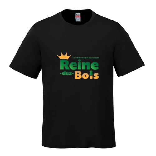 ÉCOLE ÉLÉMENTAIRE CATHOLIQUE REINE DES BOIS ATC COTTON TSHIRT WITH FULL FRONT HEAT PRESSED LOGO
