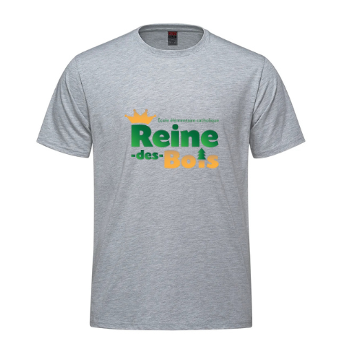 ÉCOLE ÉLÉMENTAIRE CATHOLIQUE REINE DES BOIS ATC COTTON TSHIRT WITH FULL FRONT HEAT PRESSED LOGO