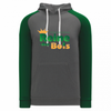 Reine Des Bois 2 Colour Hoodie | Athletic Knit - Full Front Heat Press Logo
