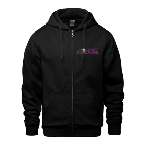 ÉCOLE ÉLÉMENTAIRE CATHOLIQUE SAINT GUILLAUME FULL ZIP COTTON HOODIE WITH EMBROIDERED LEFT CHEST LOGO