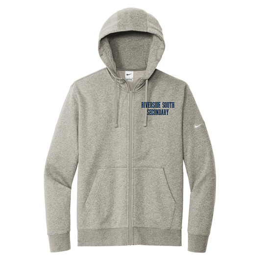 RIVERSIDE SOUTH NIKE ZIP UP HOODIE WITH LEFT CHEST EMBROIDERED "RIVERSIDE SOUTH SECONDARY"