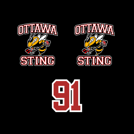 OTTAWA STING HELMET STICKERS INCLUDES 2 LOGOS AND 1 NUMBER
